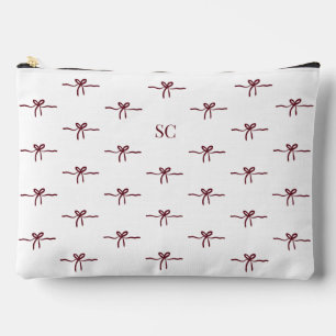 Pochette À Accessoires Monogramme Bordeaux Nœud Blanc Moderne Grand Voyag