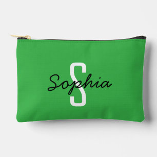 Pochette À Accessoires Monogramme Caramel rayures avec vert frais