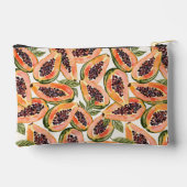 Pochette À Accessoires Monogramme d'aquarelle de fruits papaye (Verso)