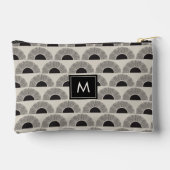 Pochette À Accessoires Monogramme d'art Abstrait moderne noir et beige Su (Verso)
