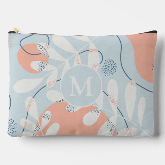 Pochette À Accessoires Monogramme d'art botanique Abstrait moderne (Recto)