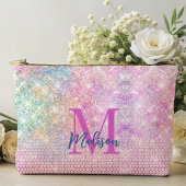 Pochette À Accessoires monogramme de la fausse parties scintillant rose u