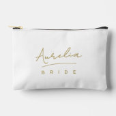 Pochette À Accessoires Monogramme de mariée personnalisée Moderne Neutre (Recto)