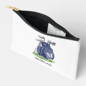 Pochette À Accessoires Monogramme de nom bleu marine de golf (Ouvrir)