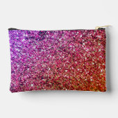 Pochette À Accessoires Monogramme de nom scintillant doré rose violet (Verso)