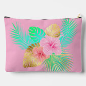 Pochette À Accessoires Monogramme de plage tropicale rose (Verso)