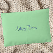 Pochette À Accessoires Monogramme de script manuscrit Mint Green