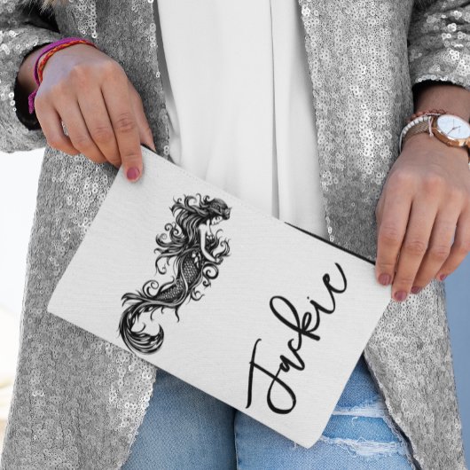 Pochette À Accessoires Monogramme de sirène personnalisée