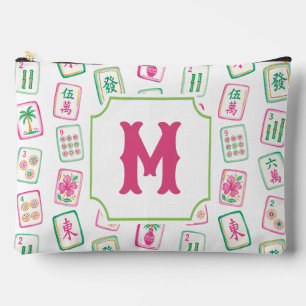 Pochette À Accessoires Monogramme de tuiles de Mahjong de Palm Beach rose