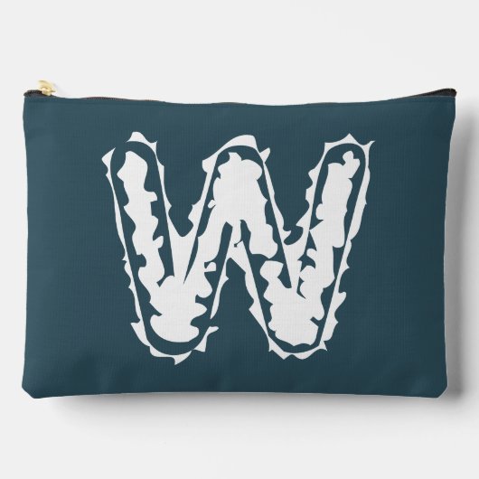 Pochette À Accessoires Monogramme déplaisant blanc sur bleu (Recto)