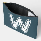 Pochette À Accessoires Monogramme déplaisant blanc sur bleu (Ouvrir)