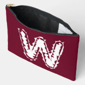 Pochette À Accessoires Monogramme déplaisant blanc sur rouge (Ouvrir)
