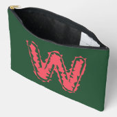 Pochette À Accessoires Monogramme déplaisant s'accrochant rose sur vert (Ouvrir)