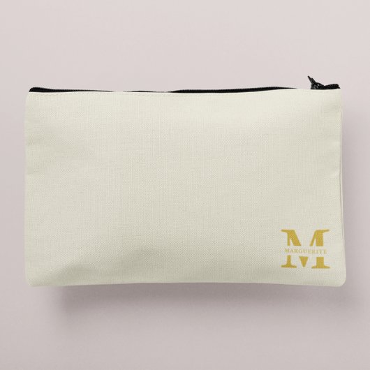 Pochette À Accessoires Monogramme d'or beige neutre