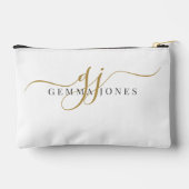 Pochette À Accessoires Monogramme élégant en écriture dorée (Verso)