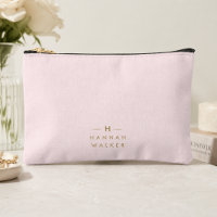 Monogramme Élégant Minimal Rose Pâle et Or