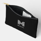 Pochette À Accessoires Monogramme élégant moderne Noir simple (Ouvrir)