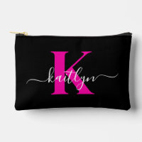 Monogramme élégant noir rose vif écriture
