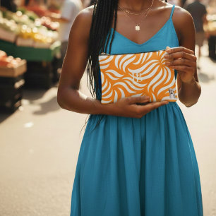 Pochette À Accessoires Monogramme élégant pour amoureux de chiens orange