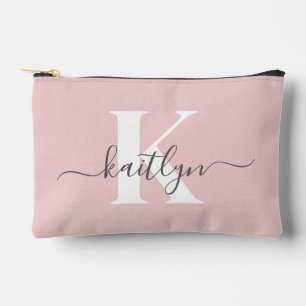 Pochette À Accessoires Monogramme élégant rose poudré gris