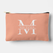 Pochette À Accessoires Monogramme et nom de la pêche élégante personnalis (Recto)