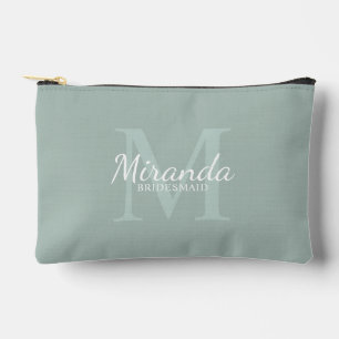 Pochette À Accessoires Monogramme et nom de la servante d'accueil personn