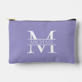 Pochette À Accessoires Monogramme et nom Elegant Purple Personnalisé (Recto)