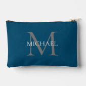 Pochette À Accessoires Monogramme et nom personnalisés Ocean Blue (Verso)
