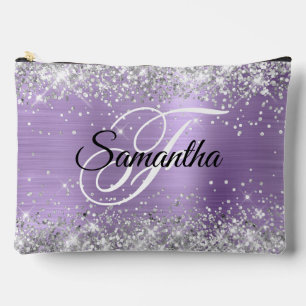 Pochette À Accessoires Monogramme fantaisie pailleté argent et feuille vi
