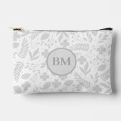 Pochette À Accessoires Monogramme Feuille gris et blanc argenté (Recto)