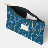 Pochette À Accessoires Monogramme Fleur sauvage Floral Bleu (Ouvrir)