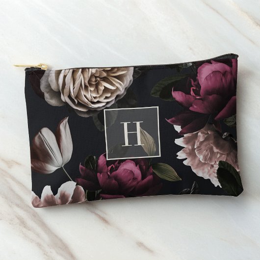 Pochette À Accessoires Monogramme floral foncé Moody