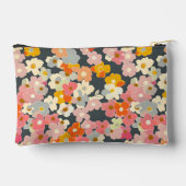 Pochette À Accessoires Monogramme floral rose moderne initial (Verso)