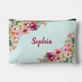 Pochette À Accessoires Monogramme Hibiscus rose Fleurs tropicales florale (Recto)