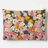Pochette À Accessoires Monogramme Initial Floral Rétro Moderne Rose (Verso)