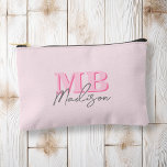 Pochette À Accessoires Monogramme initial minimaliste rose moderne<br><div class="desc">Créez votre propre sac cosmétique personnalisé avec des initiales minimalistes modernes et un nom monographique de calligraphie de script.</div>