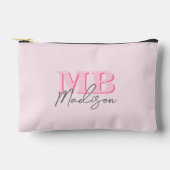 Pochette À Accessoires Monogramme initial minimaliste rose moderne (Recto)