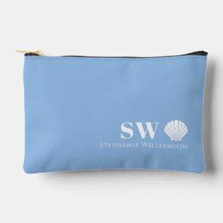 Pochette À Accessoires Monogramme initiales nautiques coquillage minimali
