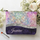 Pochette À Accessoires monogramme irisé de fausse parties scintillant vio