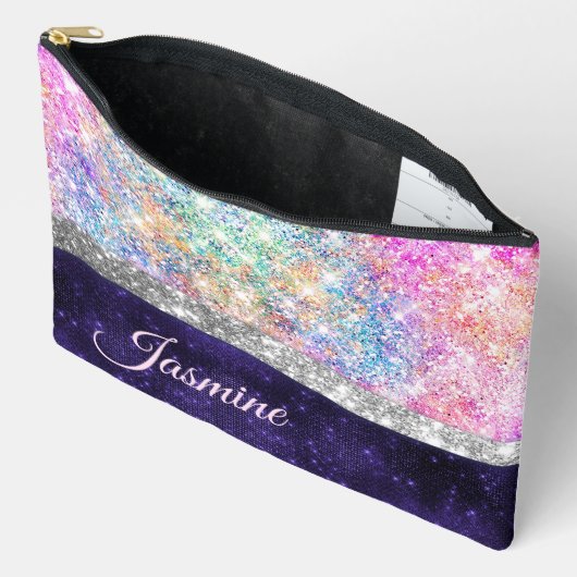Pochette À Accessoires monogramme irisé de fausse parties scintillant vio (Ouvrir)