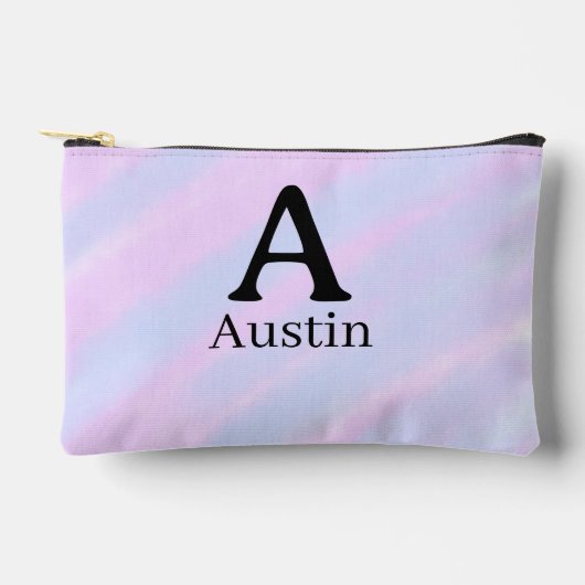 Pochette À Accessoires Monogramme majuscule masculine ajouter un nom past (Recto)