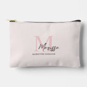 Pochette À Accessoires Monogramme minimal initial et nom Pastel rose (Recto)