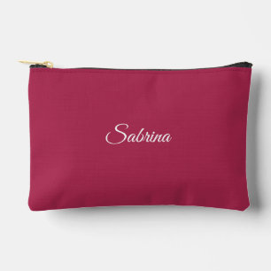 Pochette À Accessoires Monogramme minimaliste rose cerise rose