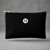 Pochette À Accessoires Monogramme minimum personnalisé noir et blanc