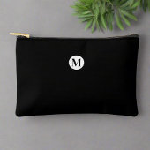 Pochette À Accessoires Monogramme minimum personnalisé noir et blanc