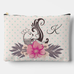 Pochette À Accessoires Monogramme moderne Bird and Flora Dotty