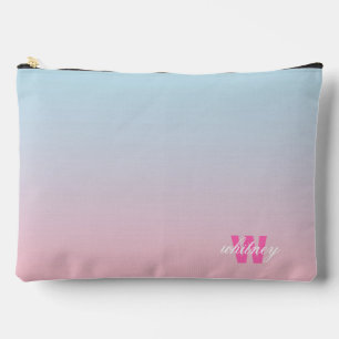 Pochette À Accessoires Monogramme Moderne Chic Rose Bleu Pastel Ombre