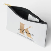 Pochette À Accessoires Monogramme moderne Initiale K & Nom Personnalisé (Ouvrir)