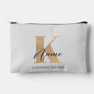 Pochette À Accessoires Monogramme moderne Initiale K & Nom Personnalisé