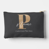 Pochette À Accessoires Monogramme moderne Initiale P & Nom Personnalisé (Verso)